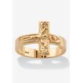 Women's Gold-Plated Sterling Silver Horizontal Crucifix Cross Ring by PalmBeach Jewelry in Gold (Size 7)