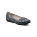 Wide Width Women's Chic Casual Flat by Cliffs in Navy Burnished Smooth (Size 6 1/2 W)