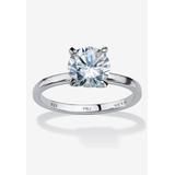 Women's 2 Tcw Round Cubic Zirconia Solitaire Ring In .925 Sterling Silver by PalmBeach Jewelry in Silver (Size 8)