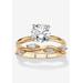 Women's 2.40 Cttw. 2-Piece Yellow Gold-Plated Round Cubic Zirconia Wedding Ring Set by PalmBeach Jewelry in Gold (Size 8)