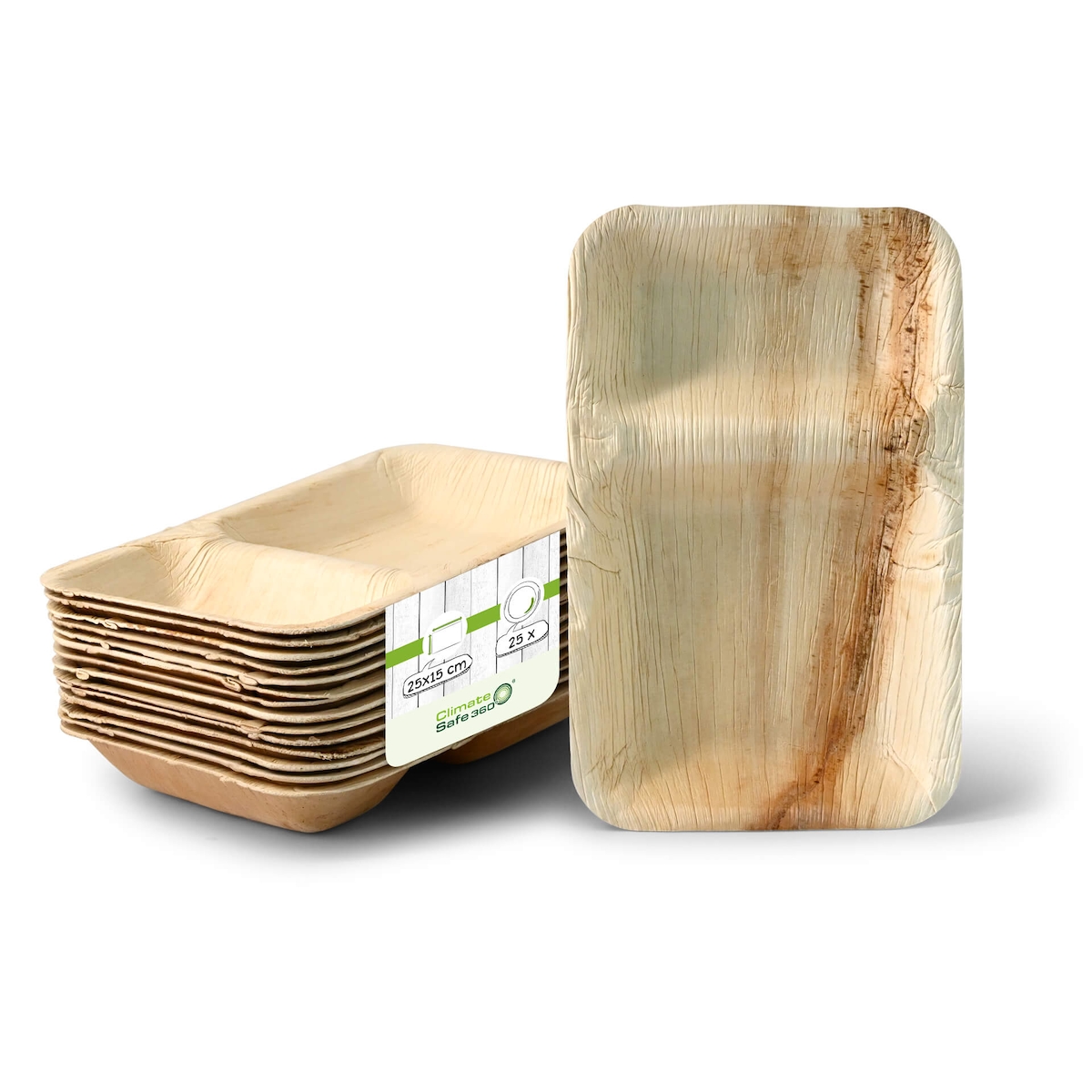 greenbox - Palmblatt Menüteller "Palmware®" 25 x 15 cm, 2 Kammern, rechteckig, 25 St. Image