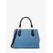 Michael Kors Marilyn Medium Color-Block Saffiano Leather Satchel Blue One Size