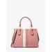 Michael Kors Marilyn Medium Logo Stripe Satchel Pink One Size