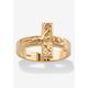 Women's Gold-Plated Sterling Silver Horizontal Crucifix Cross Ring by PalmBeach Jewelry in Gold (Size 9)