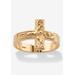 Women's Gold-Plated Sterling Silver Horizontal Crucifix Cross Ring by PalmBeach Jewelry in Gold (Size 6)