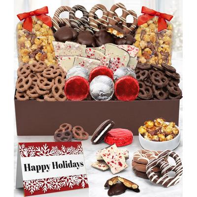 Happy Holidays Christmas Belgian Chocolate Covered Snack Tray