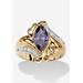 Women's 2.05 Tcw Marquise-Cut Simulated Purple Amethyst Cocktail Ring Gold-Plated by PalmBeach Jewelry in Purple (Size 10)