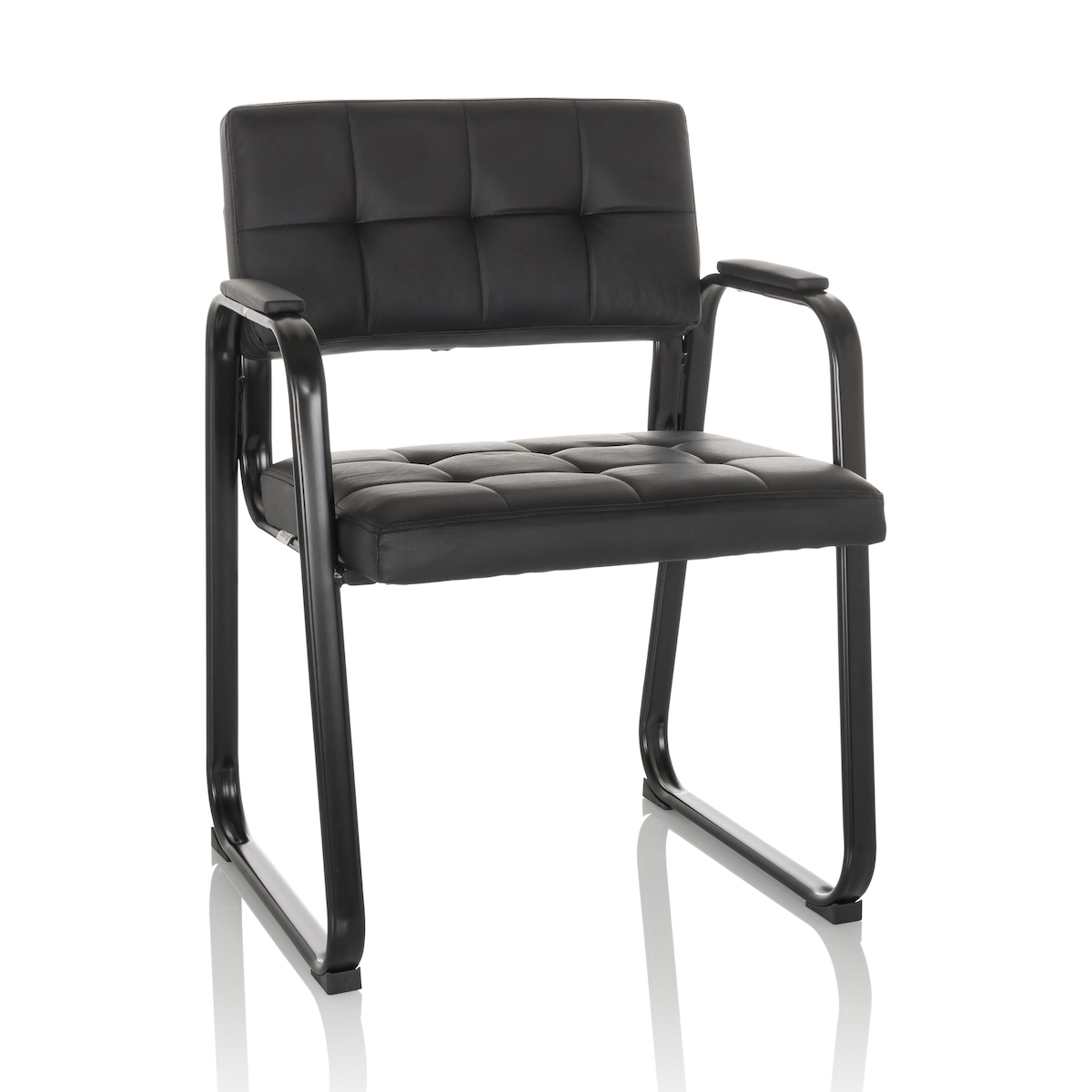 Konferenzstuhl / Kufenstuhl / Stuhl ZANTA B PU schwarz hjh OFFICE Image