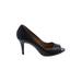 Talbots Heels: Pumps Stilleto Cocktail Party Black Print Shoes - Women's Size 9 - Peep Toe