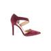 Vince Camuto Heels: Slip-on Stilleto Cocktail Party Burgundy Print Shoes - Women's Size 8 1/2 - Pointed Toe