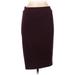 Renee C. Casual Skirt: Burgundy Chevron Bottoms - Women's Size Medium
