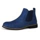 Halfword Mens Chelsea Boots Formal Suede Dress Boots for Men Comfortable Oxfords Ankle Boots Blue 8