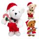 Singing Dancing Christmas Bear, 16.14'' Cute Electric Plush Bear Doll Wearing Red Santa Costume, Christmas Stuffed Animal Toys, Singing Christmas Toy Musical Doll Plush Bear Decor Gift for Boys, Girls