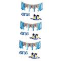 Toyvian 9 Pcs One Cupcake Topper Birthday Cake Banner One Ribbon Tassel Garland First Birthday High Chair Banner One High Chair Garland One Birthday Banner Cake Toppers Boy Baby Skirt Suit