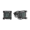 Dazzlingrock Collection 0.50 Carat (ctw) Black Rhodium Plated Round Blue Diamond Stud Earrings 1/2 CT, Sterling Silver