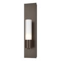 Hubbardton Forge Pillar 1 - Light Armed Sconce Glass/Metal in White/Brown | 18.3 H x 4.3 W x 3.7 D in | Wayfair 204420-SKT-05-GG0392