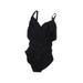 Old Navy One Piece Swimsuit: Black Solid Swimwear - Women's Size 1X