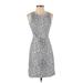 J.Crew Factory Store Cocktail Dress - Sheath: White Graphic Dresses - Women's Size 00