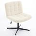 Ebern Designs Averion Ergonomic Non-Wheeled Swivel Task Chair Upholstered, Sherpa | 30.75 H x 25 W x 20 D in | Wayfair