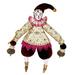 The Holiday Aisle® Jefto Pulcinella Carnival Hand-made Hanging Figurine Ornament Fabric/Ceramic/Porcelain in Blue/Red/White | Wayfair