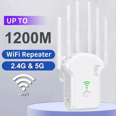 Répéteur WiFi sans fil 1200Mbps 5G 2.4 GHz amplificateur de signal réseau routeur WPS antenne