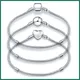 Bracelets de salle de bain T en argent 925 17cm à 21cm perles rondes breloques bijoux à bricoler