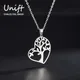 Unift Collier Pendentif Arbre de Vie pour Femme Pendentif Coeur Acier Inoxydable Naturel