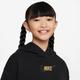 Jerseykleid NIKE SPORTSWEAR "CLUB FLEECE GIRLS' HOODIE DRESS" Gr. XL (164), N-Gr, schwarz (black, metallic gold) Kinder Kleider Jerseykleider