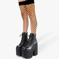 GDGYDH-Bottes Courtes de Style Y2K pour Femme Chaussures à Plateforme à Lacets Talons Hauts et