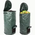 Organic Compost Bag With Lid Compost Bin Bag Collapsible Garden Yard Trash Can Environmental Organic