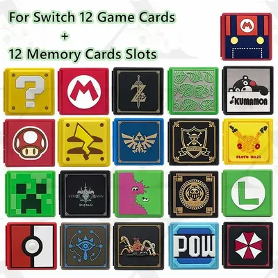 Nintendo Switch OLED Hard Game Card Case Storage Box for Nintendo Switch Games Micro SD Cards 12
