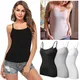 Women Simple Camisoles Summer Girl Sexy Strap Cotton Sleeveless Thin Camisole Vest Solid Top