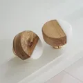 Copper Drawer Knobs Wooden Dresser Pulls White Stone Kitchen Cabinet Knob Round Wardrobe Door Handle