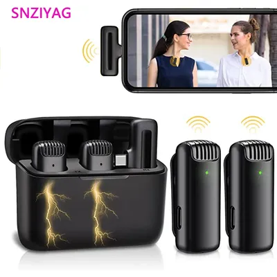 Wireless Lavalier-mikrofon Mikrofon Lade Fall Mic Tragbare Audio Video Aufnahme für iPhone Android Kamera Notebook Live Gaming Mic