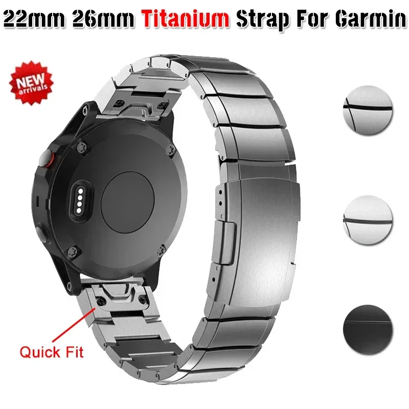 22 26mm Titan Quick Fit Armband für Garmin Fenix 5 5xplus 6 6xpro 7 7x tactix 7pro 3 h Metall Armband Easy Fit Uhren armband Image