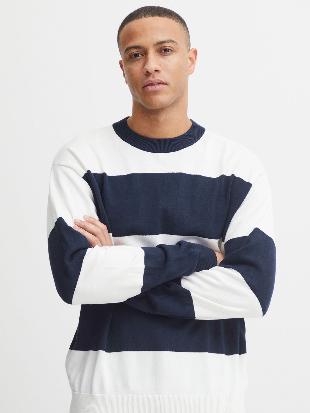 Solid Strickpullover Herren blau, XL Image