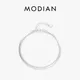 MODIAN 925 Sterling Silver Double Layer Snake & Link Chain Bracelets Trendy Platinum Plated