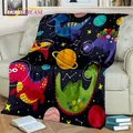 HD Cute Dino Cartoon 3D Dinosaur Space Children Blanket soft Throw Blanket for Home Bedroom Bed Sofa