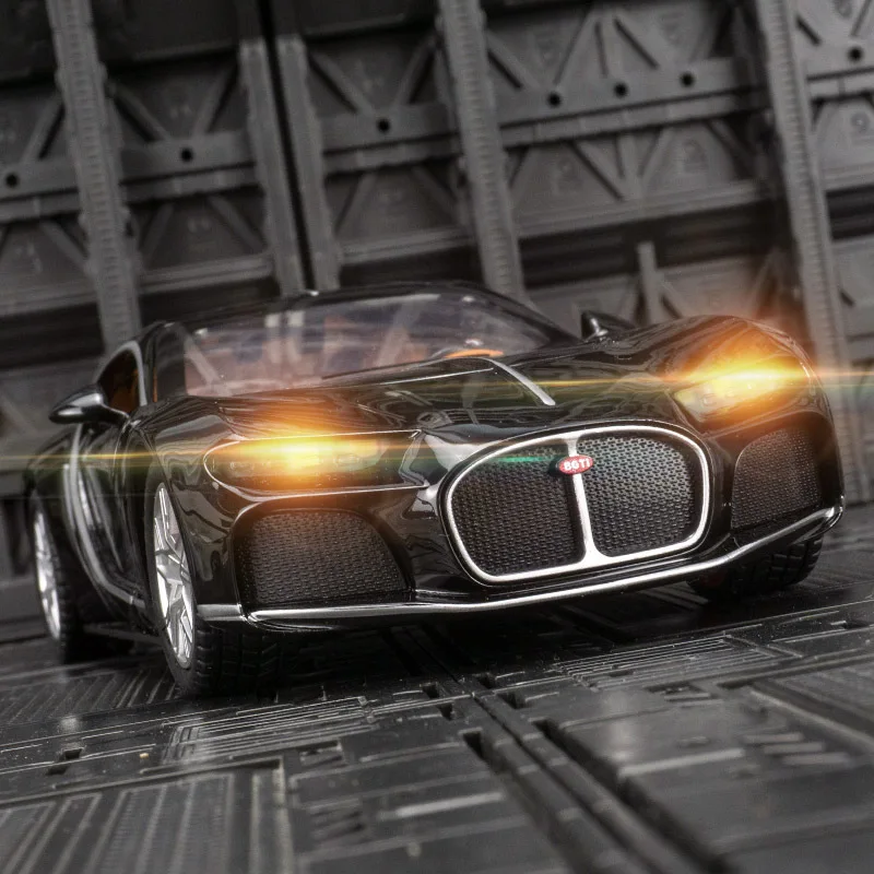 1:24 Bugatti Atlantic Legierung Sportwagen Modell Druckguss Metall Spielzeug Rennfahrzeuge Automodell Simulation Sound und Licht Kinder Spielzeug Geschenk