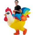 Aufblasbare Kostüm Hahn Fahrt auf Huhn Kostüm Erwachsenen Halloween Kostüme für Männer Frauen