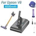 21.6V 6000mAh For Dyson V8 Battery V8 Absolute Handheld Vacuum Cleaner For Dyson V8 SV10