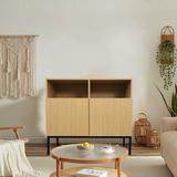 Coffee Bar Cabinet, Corner Storage Cabinet, Modern Buffet Sideboard, Storage Cabinet with Doors and Shelves