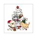 Cat Pyramid Christmas Tree Square Sticker