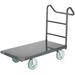 48 x 30 in. Steel Deck Platform Truck for 5 in. Rubber Casters with Ergo Handle - Gray - Capacity 1400 lbs