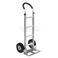 Aluminum Hand Truck with Curved Handle - Pneumatic Wheels - Gray