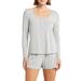 Soft Jersey Henley & Shorts Pajamas - Gray - Barefoot Dreams Nightwear
