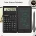 Lifetechs Scientific Calculator with Writing Board Solar Battery Powered 10 Digits Standard Function LED Display Student Calculator Office Supplies