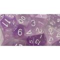Polyhedral Diffusion Dice Amethyst & White - Set of 7