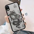 Urarssa Compatible with iPhone Xr Case Fashion Cool Dragon Animal 3D Pattern Design Frosted PC Back Soft TPU Bumper Shockproof Protective Case Cover for iPhone Xr Black
