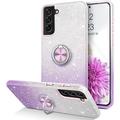 VENINGO Galaxy S21 5G Case Samsung S21 Case Glitter Sparkly Phone Case with 360Â° Ring Holder Kickstand Magnetic Car Mount Supported Shockproof Protective Cover for Samsung Galaxy S21 6.2 2021 Purple